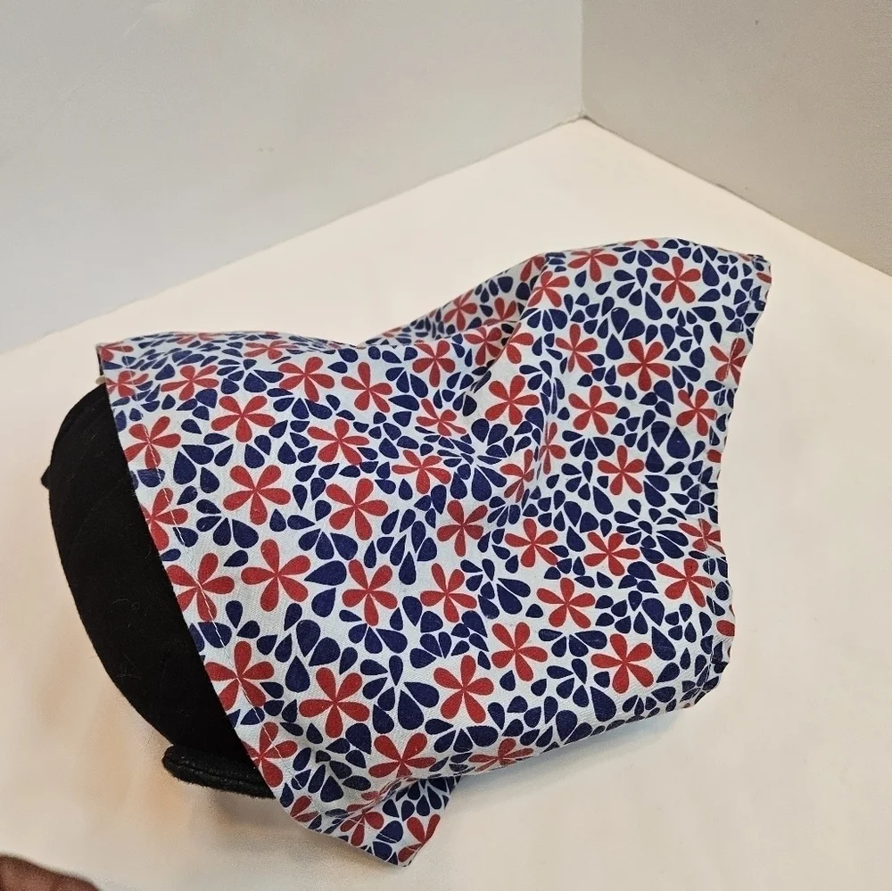 Upcycled Floral Dog Bandana M/L Velcro Closure Host Pick Pet Accessory Patriotic